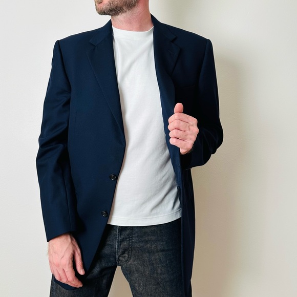 Burberry London navy blue 100% wool blazer jacket - Picture 4 of 9